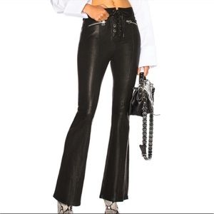 Rag & Bone Bella lace up Leather stretch flares, 26